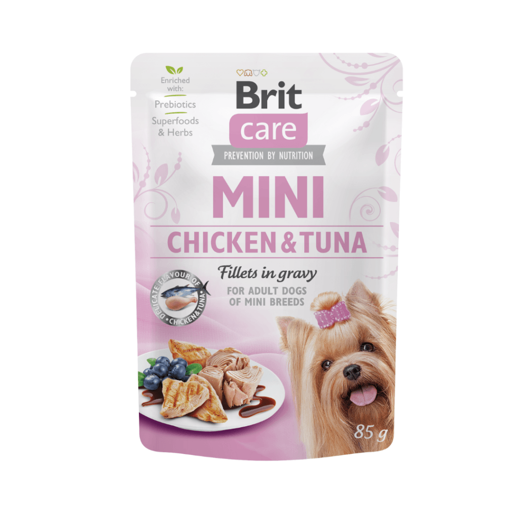 Brit Care Mini GF con pollo y atun fillets in gravy 85gr