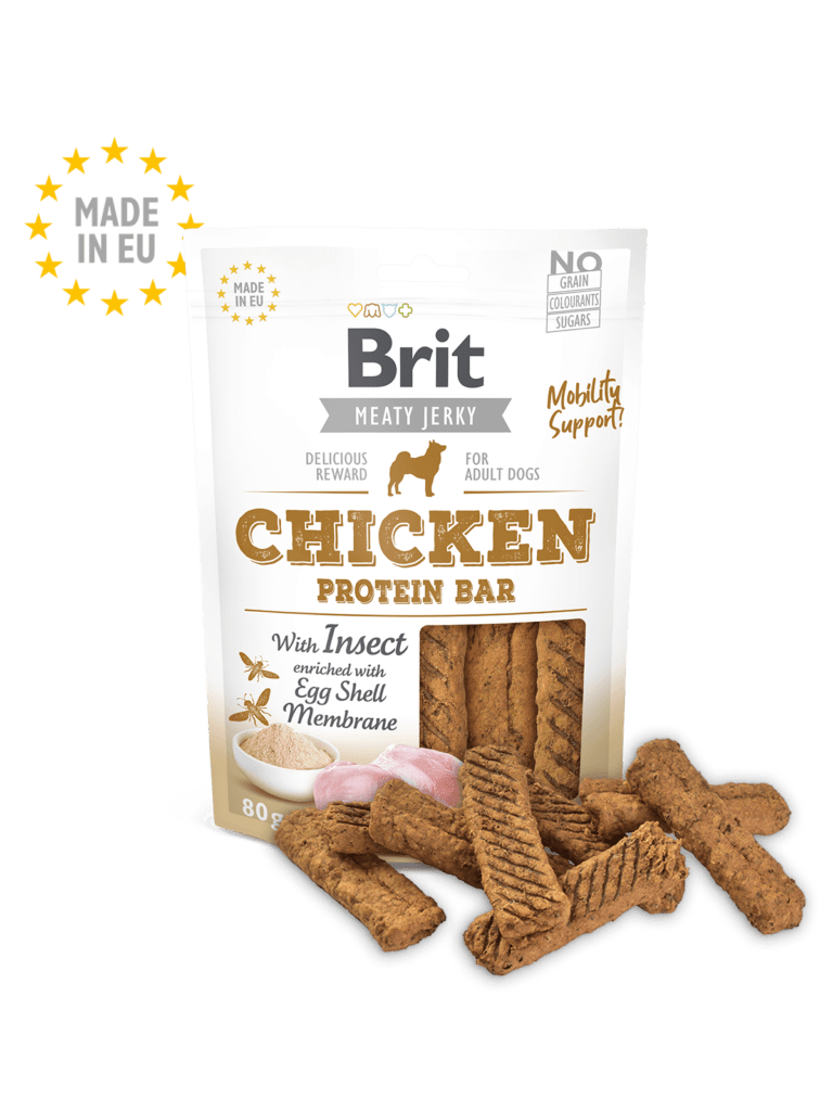 755 Brit Jerky Snack Chicken with insect Protein Bar 80gr