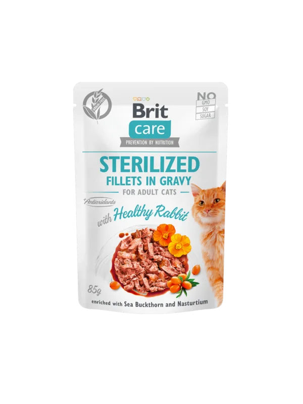 Brit Care Cat Filletes de conejo en salsa Esterilizados 85gr x 24ud