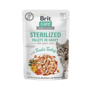 brit care comida humeda para gatos estrilizados pavo