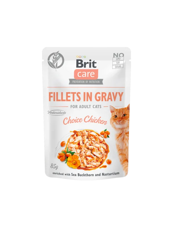 Brit Care Cat Filletes de pollo en salsa 85gr x 24ud